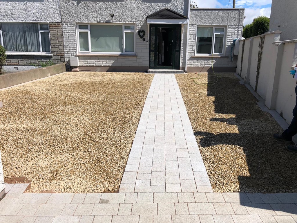Phoenix Driveways Dublin — Gravel Driveway with New Wooden Fencing in...